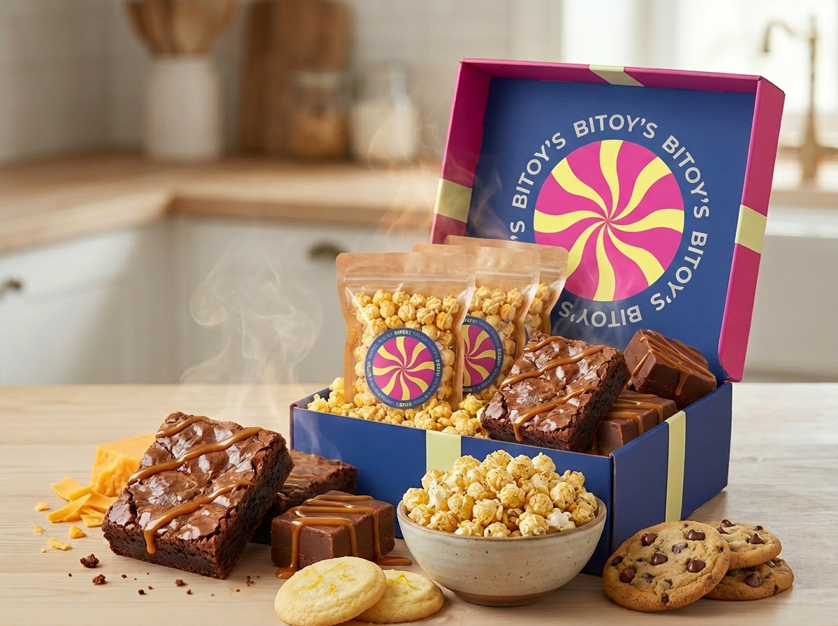 Bitoy's Sweet Treats — caramel popcorn, chocolate turtles, and brownies